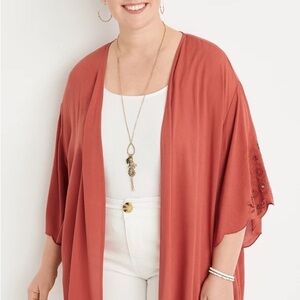 Maurices Terracotta Open Front kimono